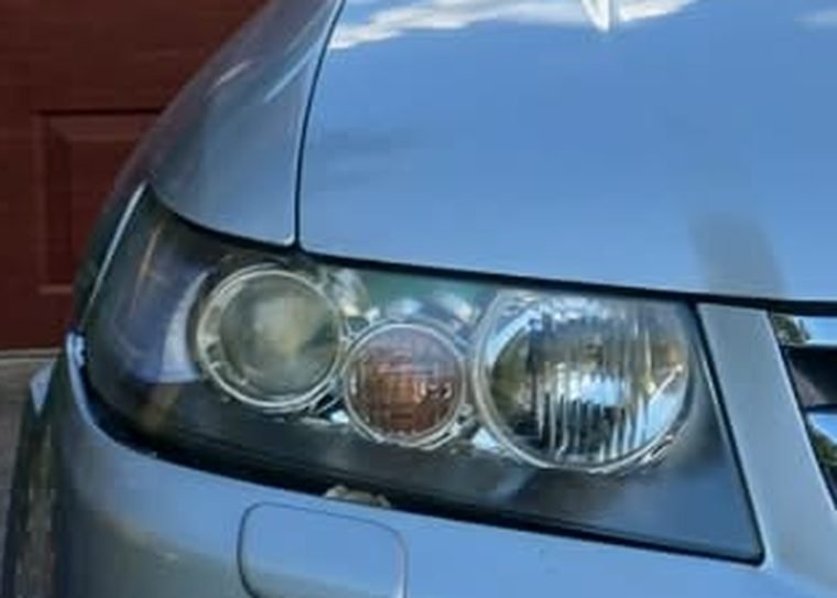 Honda headlight after restoration, clear